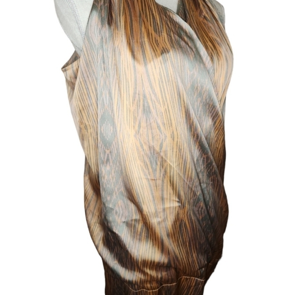 Derek Lam Design Nation Bubble Dress Sleeveless Party XL Peach Gray Faux Wrap - Picture 2 of 8